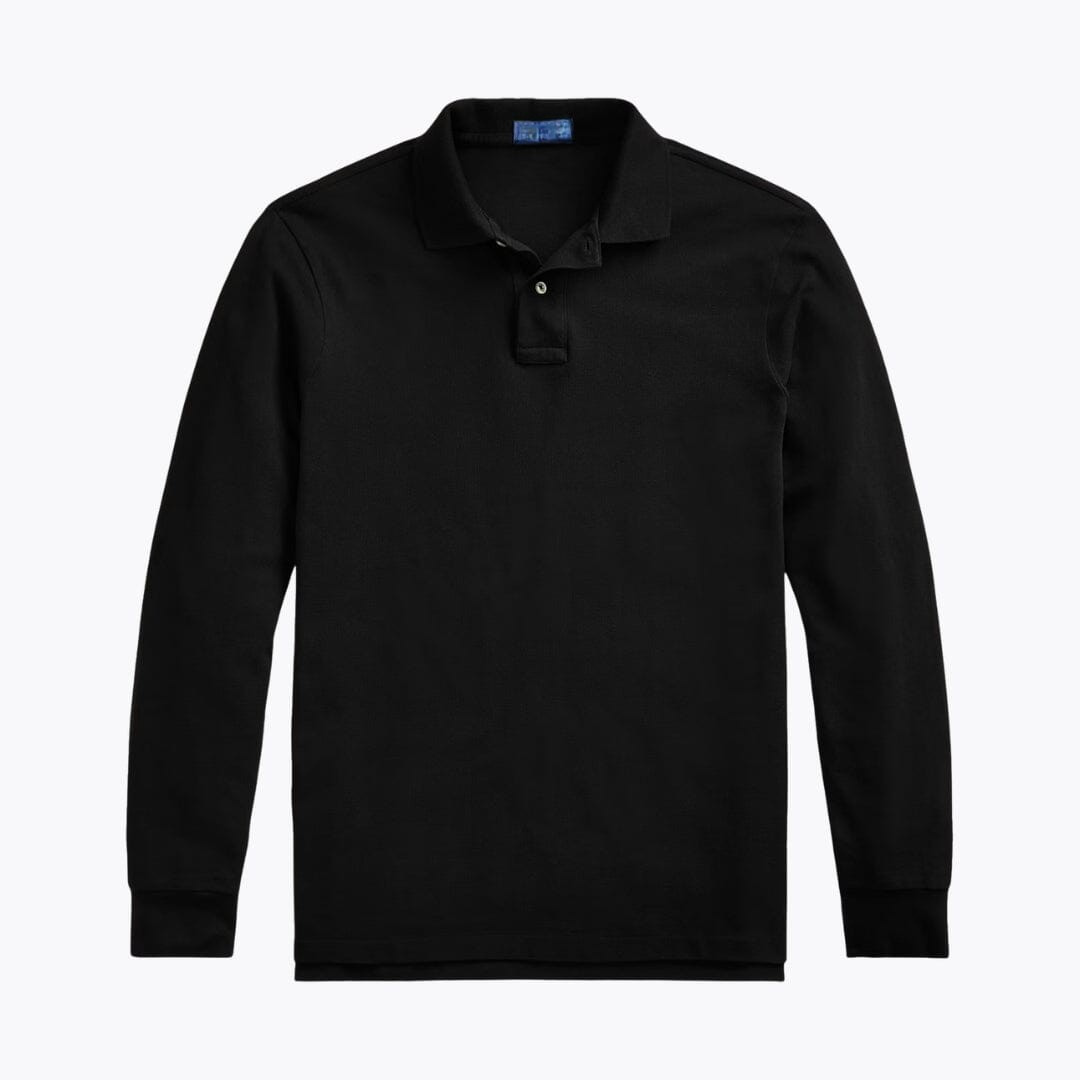 Mesh Long Sleeve Polo Shirt