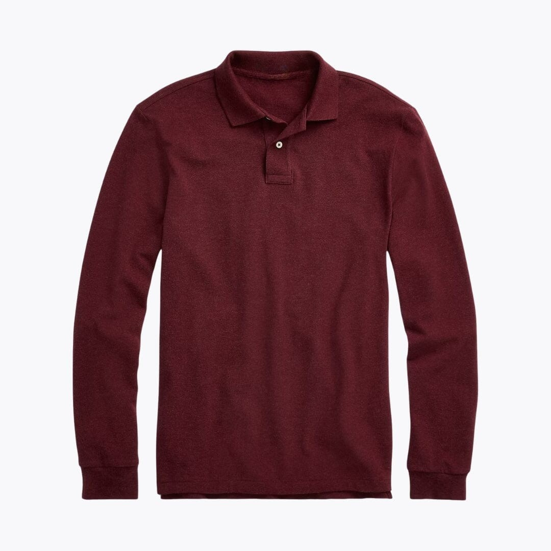 Mesh Long Sleeve Polo Shirt